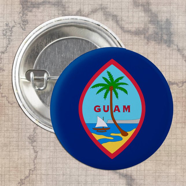 Guam-Taste, patriotische guamanische Flaggenmode Button (Von Creator hochgeladen)