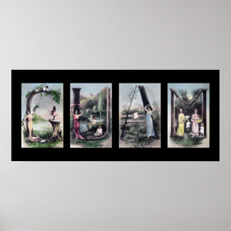 GUAM Vintag Alphabet Letter Name Art Poster