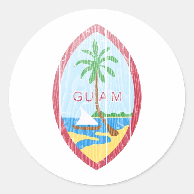 Guam-Wappen Runder Aufkleber (Vorderseite)