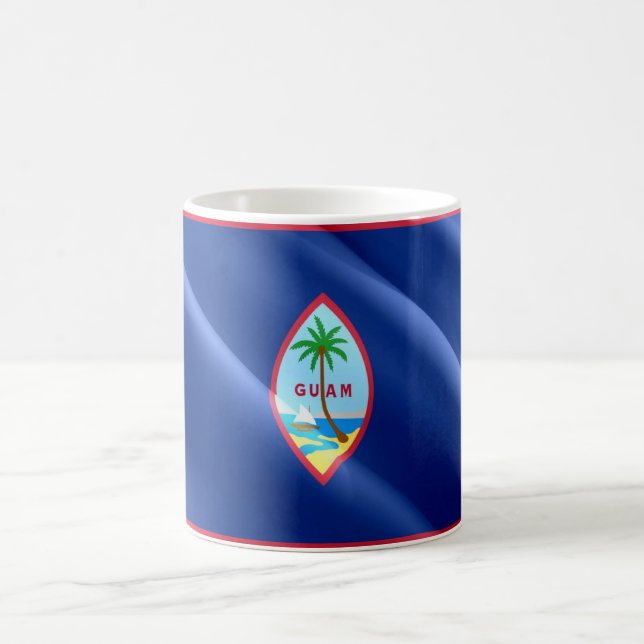 Guam - Waving Flag - Kaffeetasse (Mittel)