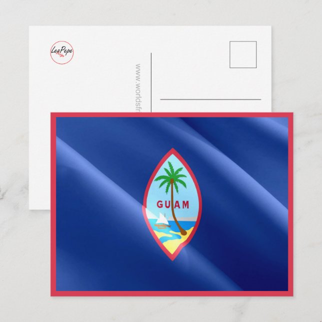 Guam - Waving Flag - Postkarte (Vorne/Hinten)