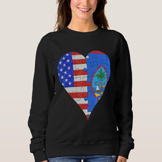 Guamanisches Flaggenherz Sweatshirt (Vorderseite)