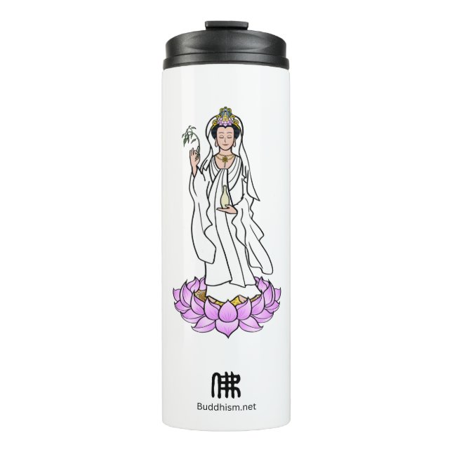 Guan Yin Bodhisattva auf Lotus Thermosbecher (Vorderseite)