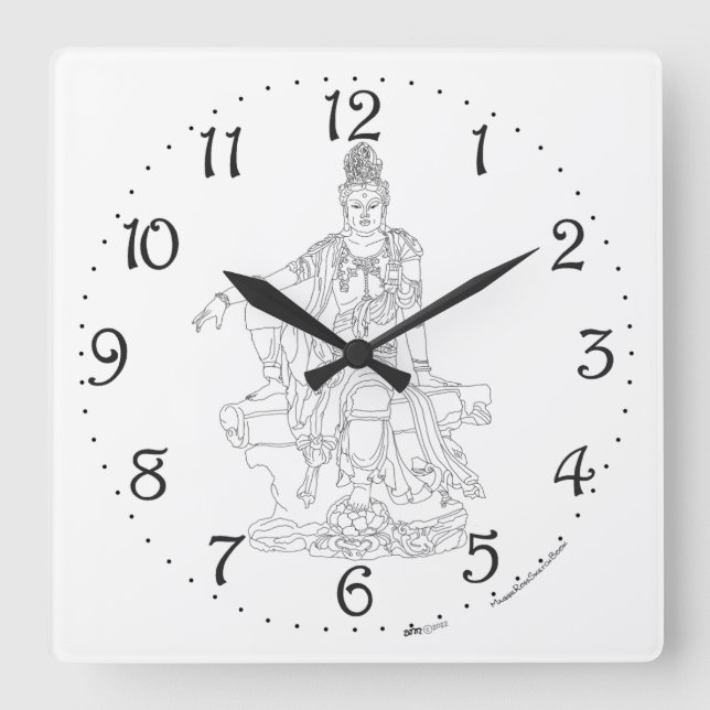 Guan Yin Square Wall Uhr (Vorderseite)