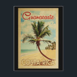 Guanacaste Postcard Palm Tree Vintage Travel Postkarte<br><div class="desc">Ein einzigartiges Retro Mitte des Jahrhunderts moderne Guanacaste Costa Rica Kunstdruck in Vintage Reise Poster Stil. Es verfügt über eine geschwungene Palme am Sandstrand mit Ozean unter einem blauen bewölkten Himmel.</div>