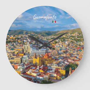 Guanajuato, Mexiko - Farbige Stadtansicht Große Wanduhr