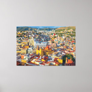 Guanajuato, Mexiko - Farbige Stadtansicht Leinwanddruck
