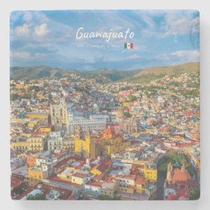 Guanajuato, Mexiko - Farbige Stadtansicht Steinuntersetzer