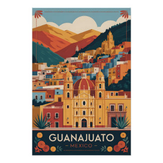 Guanajuato Mexiko Retro-Reiseposter-Kunst Poster