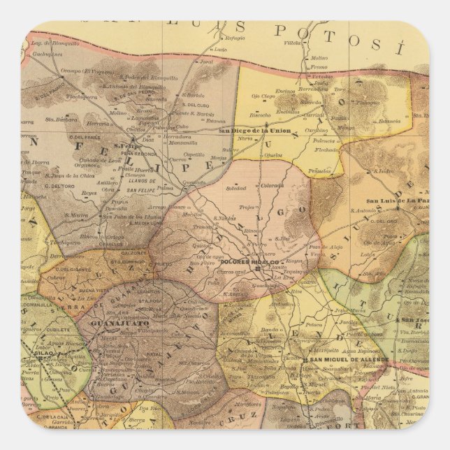 Guanajuato Quadratischer Aufkleber (Vorderseite)