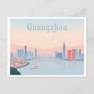 Guangzhou China Pearl River Pastel Travel Postkarte