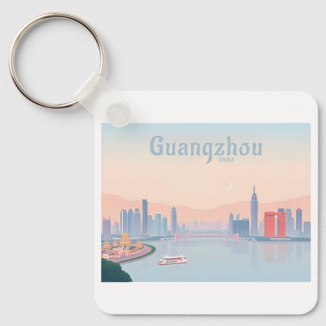 Guangzhou China Pearl River Pastel Travel Schlüsselanhänger (Vorderseite)