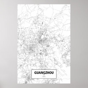 Guangzhou, China (Schwarzes auf Weiß) Poster
