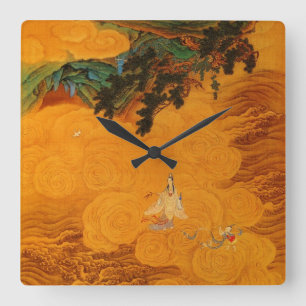 Guanyin in der Höhle des Tidal Sound Quadratische Wanduhr