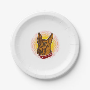 Guard Dog Belgisch Malinois Shepherd Pappteller