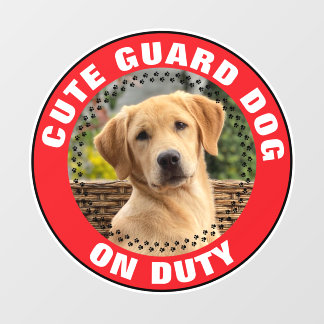 Guard Dog On Duty Alert Custom Pet Photo Cute Fensteraufkleber