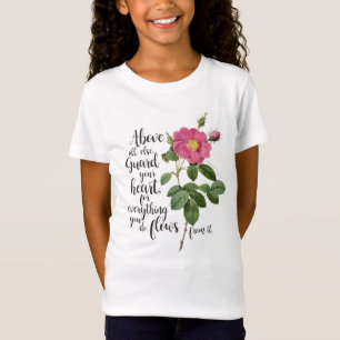 Guard your Heart - Vintage Rose, Proverbs 4:23 T-Shirt