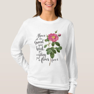 Guard your Heart - Vintage Rose, Proverbs 4:23 T-Shirt