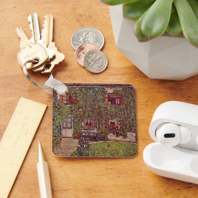 Guardaboschi Haus von Gustav Klimt, Vintage Kunst Schlüsselanhänger (Schreibtisch)