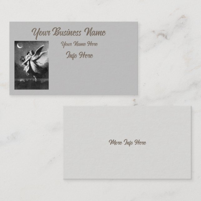 Guardian Angel at Night Business Card Visitenkarte (Vorne/Hinten)