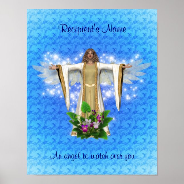 Guardian Angel beobachtet Personalisierte Poster (Vorne)