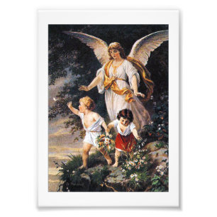 GUARDIAN ANGEL Bernhard Plockhorst 1886 Fotodruck