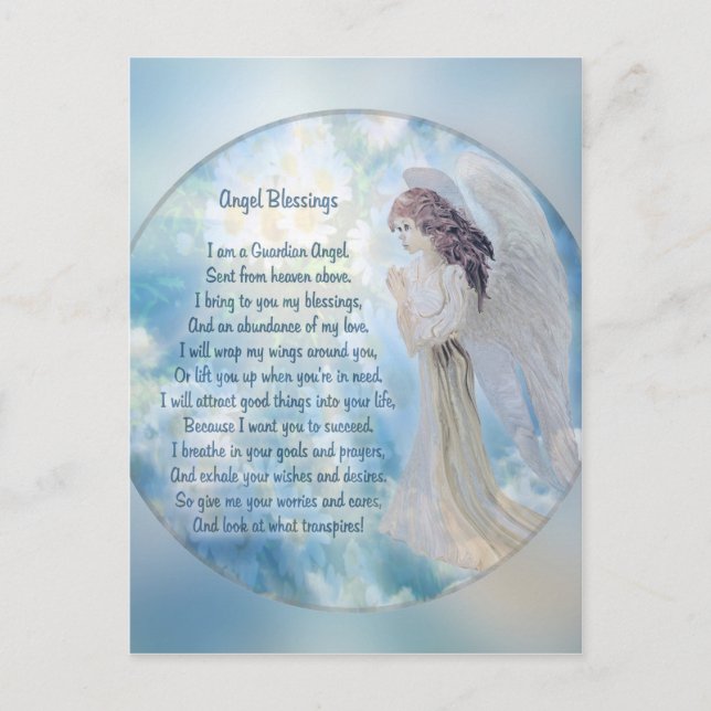 Guardian Angel Blessings Postkarte (Vorderseite)