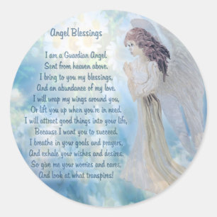 Guardian Angel Blessings Runder Aufkleber