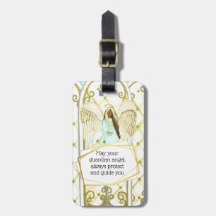 Guardian Angel blue Gedicht sichere Reisen DIY-N Gepäckanhänger