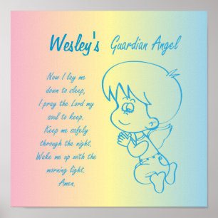 Guardian Angel Boy Abend Gebet Poster
