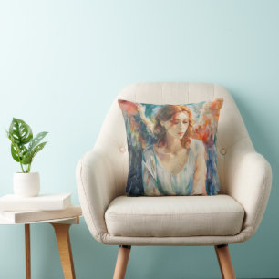 Guardian Angel Christianity Watercolor Kissen