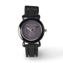 Guardian Angel Gebet Charcoal Armbanduhr