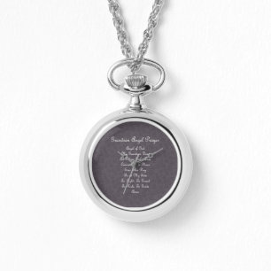 Guardian Angel Gebet Charcoal Armbanduhr