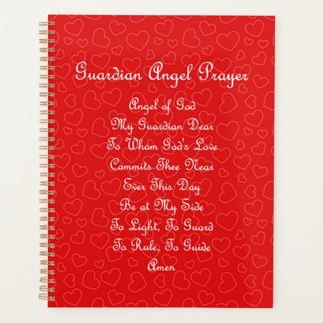 Guardian Angel Gebet Hearts Planer (Vorderseite)
