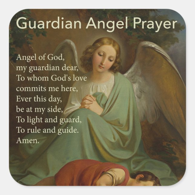 Guardian Angel Gebet mit Boy Sticker (Vorderseite)