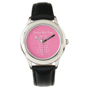 Guardian Angel Gebet Pink Armbanduhr