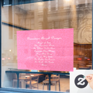 Guardian Angel Gebet Pink Fensteraufkleber