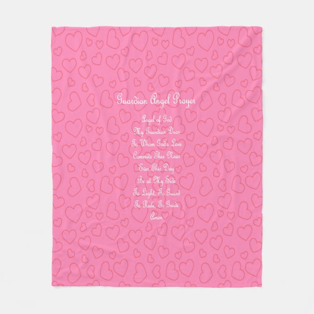 Guardian Angel Gebet Pink Fleecedecke (Vorderseite)