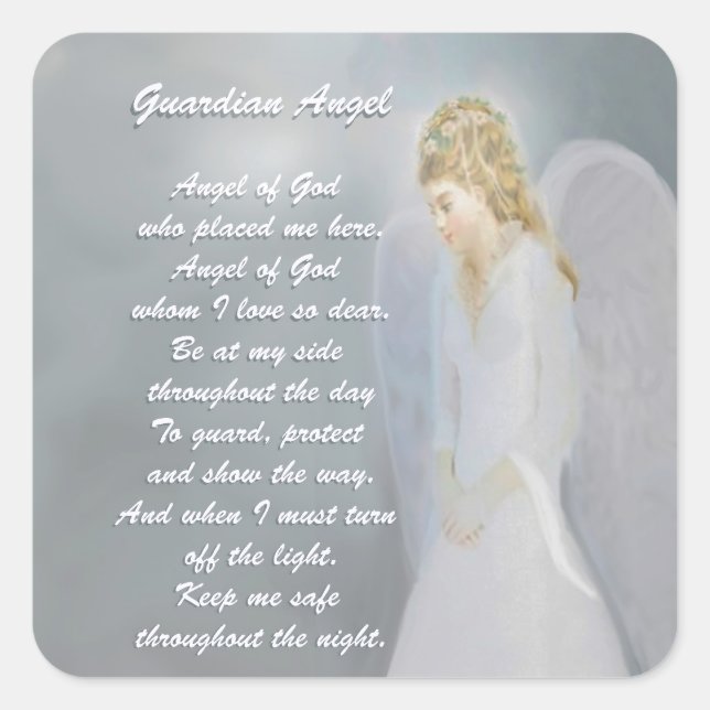 Guardian Angel Geem Quadratischer Aufkleber (Vorderseite)