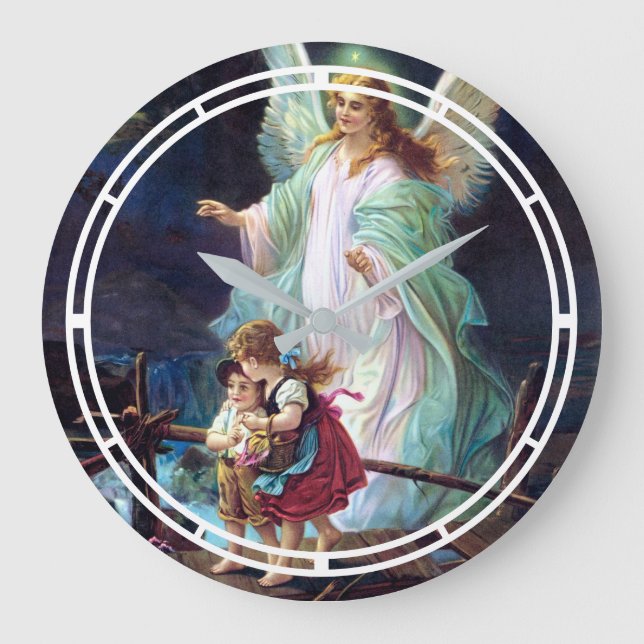 Guardian Angel Große Wanduhr (Vorderseite)