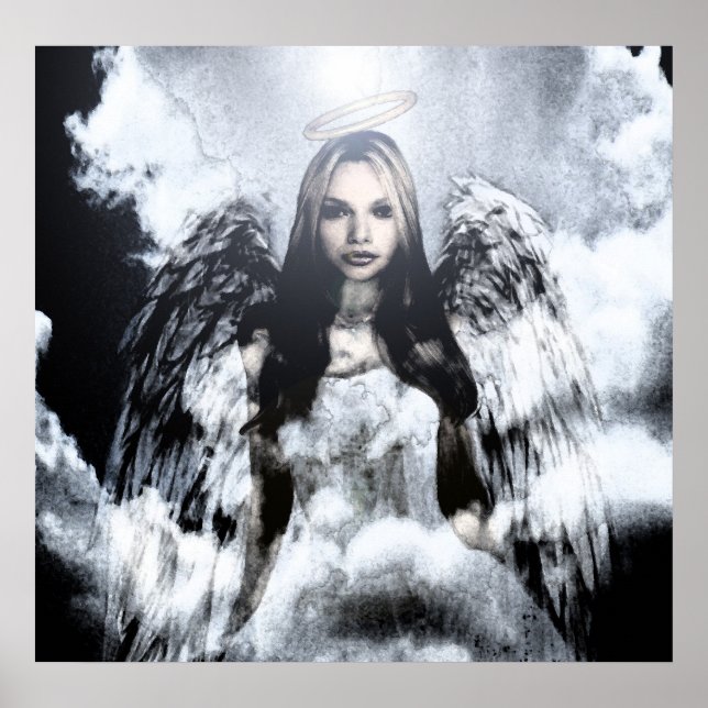 Guardian Angel in Wolken Poster (Vorne)