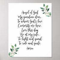 Guardian Angel Katholisches Gebet Print Kalligraph
