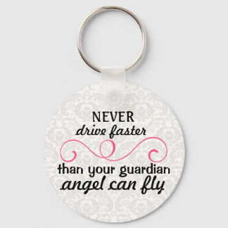 Guardian Angel Key Chain Pink Grau Schlüsselanhänger