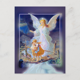 Guardian Angel, Kinder und Brücke Postkarte