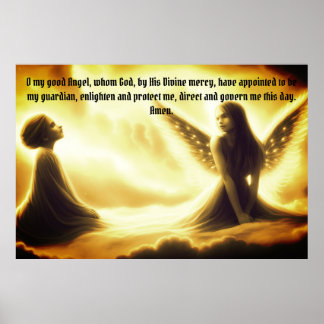 Guardian Angel mit Engelgebet Poster