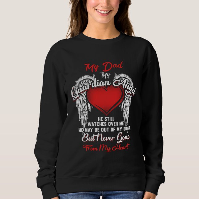 Guardian Angel My Dad Christmas He Watches Over Me Sweatshirt (Vorderseite)