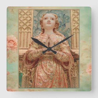 Guardian Angel painting clock Quadratische Wanduhr