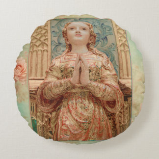 Guardian Angel painting Rundes Kissen