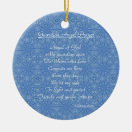Guardian Angel Prayer Blue Keramik Ornament