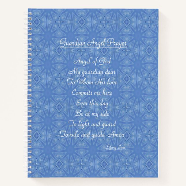Guardian Angel Prayer Blue Notizbuch (Vorderseite)